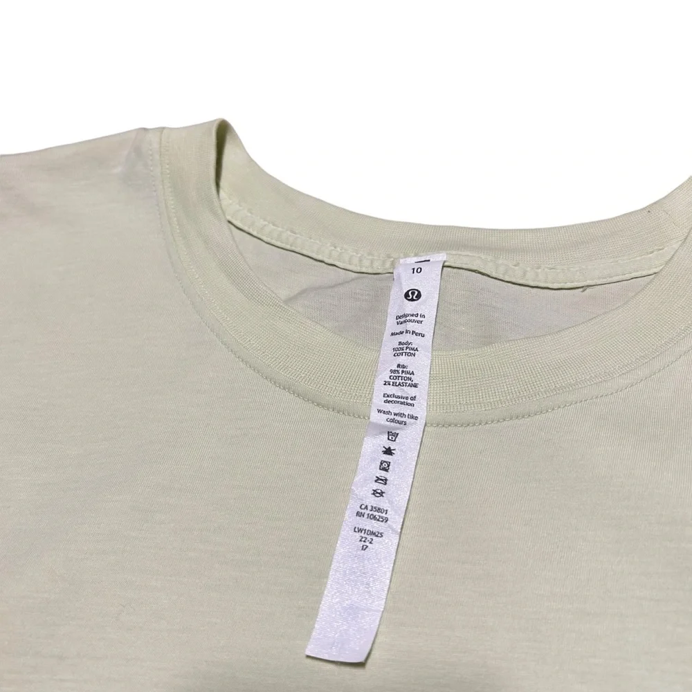 Lululemon All Yours Graphic Tank Dewy Pale Yellow Sleeveless Top Size 10